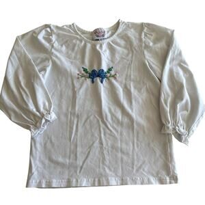 The Smocking Place White Dress with Blue Bird Embroidery - Size 6